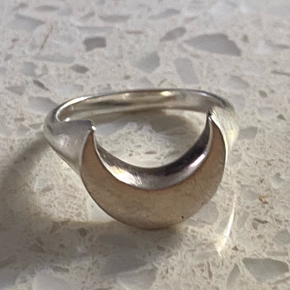 Twisted Love Luna moon ring sterling silver